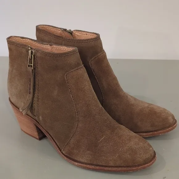 Madewell Janice Boots Brown Suede Ankle Bootie size 9
