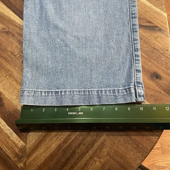 Madewell Jeans High Rise Pleated Wide Leg Crop Denim Womens 4