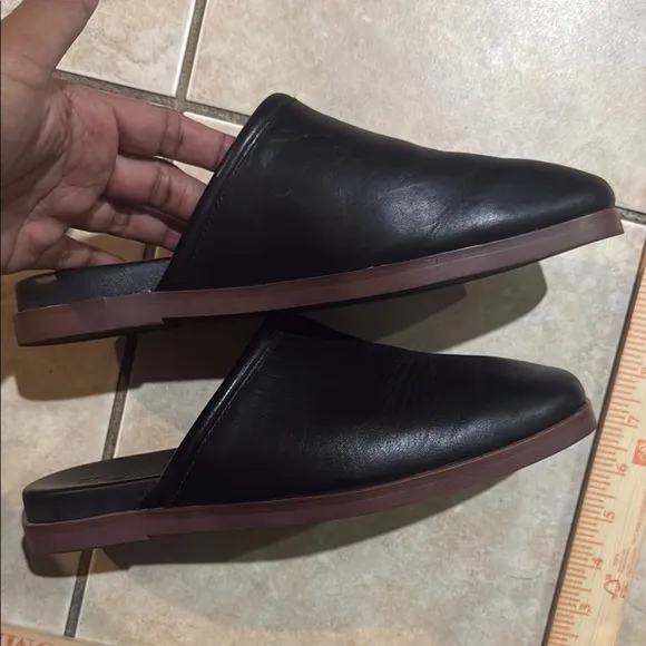 Madewell Luisa mule black Leather Loafers Slip-Ons black comfy Sz 8