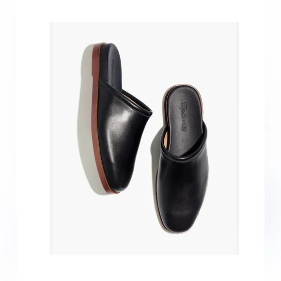 Madewell Luisa mule black Leather Loafers Slip-Ons black comfy Sz 8