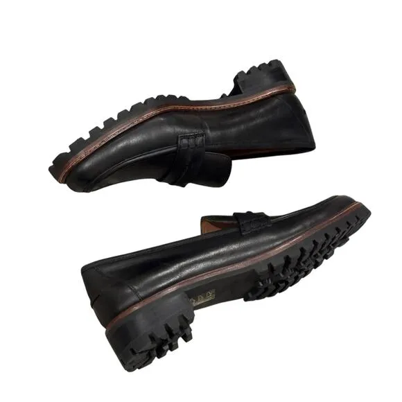 Madewell The Corinne Lugsole Classic Penny Loafer Women's Black Size 8 NWOB
