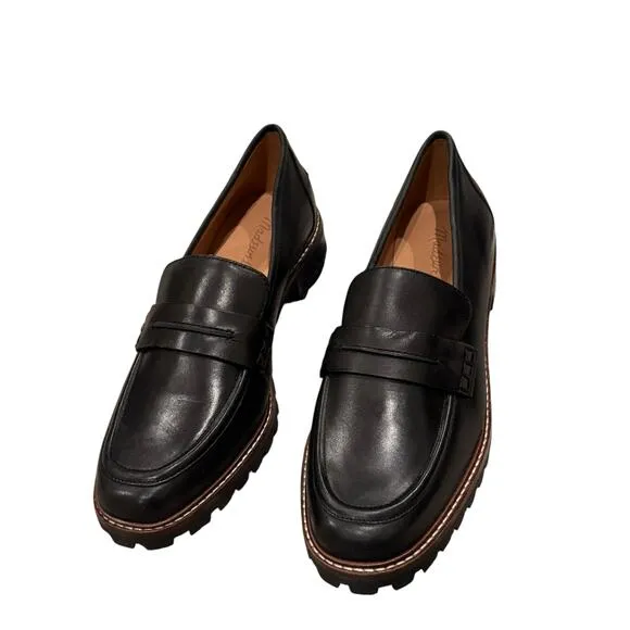 Madewell The Corinne Lugsole Classic Penny Loafer Women's Black Size 8 NWOB