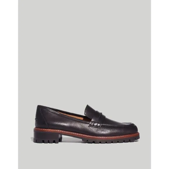 Madewell The Corinne Lugsole Classic Penny Loafer Women's Black Size 8 NWOB