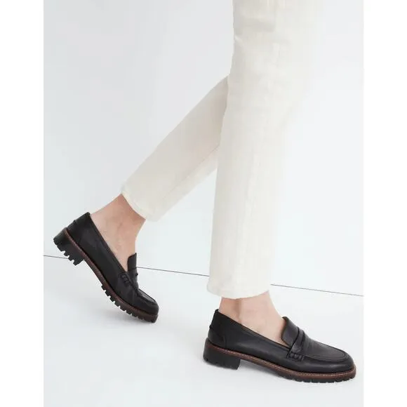Madewell The Corinne Lugsole Classic Penny Loafer Women's Black Size 8 NWOB