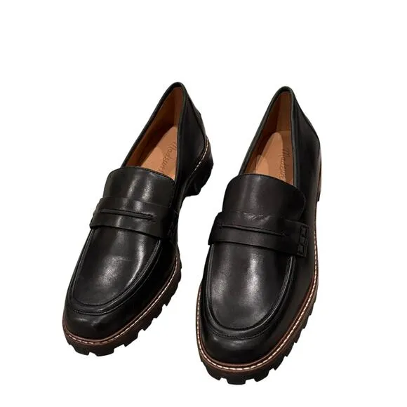 Madewell The Corinne Lugsole Classic Penny Loafer Women's Black Size 8 NWOB