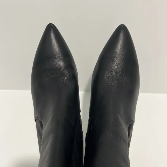 Madewell The Justine Ankle Boot in True Black Leather NO281 size 9 heeled boot