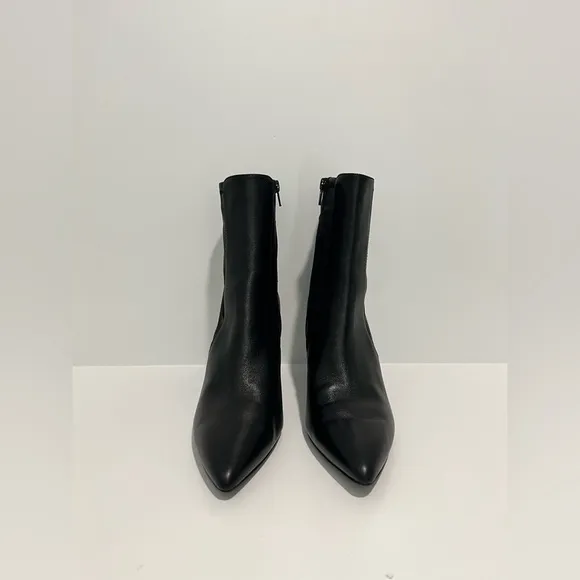 Madewell The Justine Ankle Boot in True Black Leather NO281 size 9 heeled boot