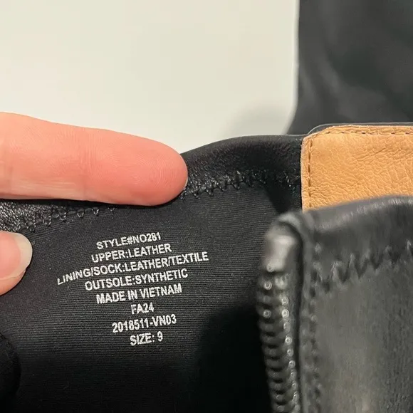 Madewell The Justine Ankle Boot in True Black Leather NO281 size 9 heeled boot