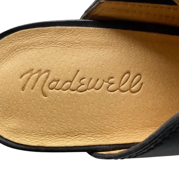Madewell Womens Shoes The Harper Mule Sz 8 Black Leather Heeled Mules Sleek Chic