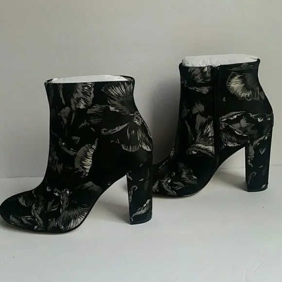 Maiden Lane Floral Ankle Booties