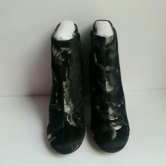 Maiden Lane Floral Ankle Booties