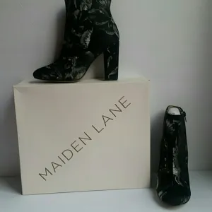 Maiden Lane Floral Ankle Booties