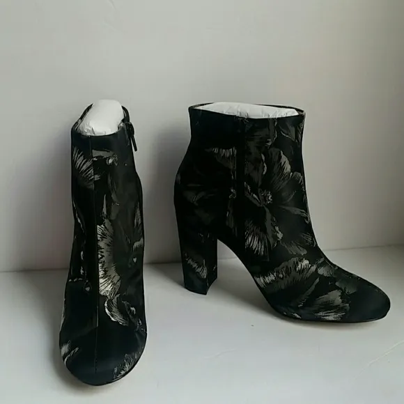 Maiden Lane Floral Ankle Booties