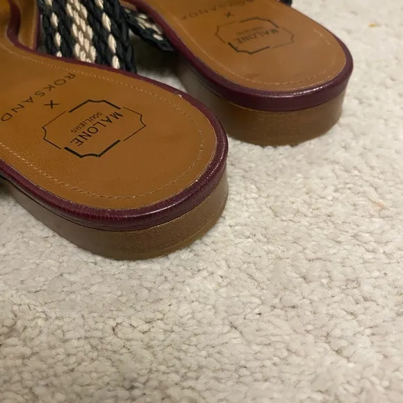 Malone Souliers Burgundy and Black Women's Mules
