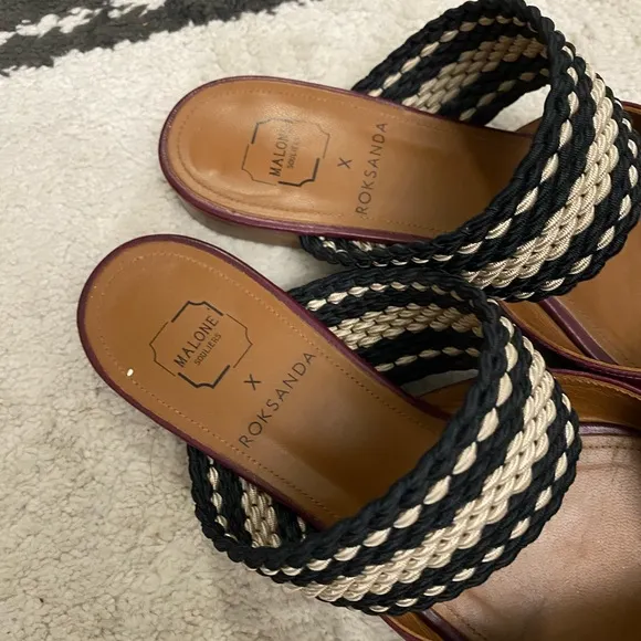 Malone Souliers Burgundy and Black Women's Mules