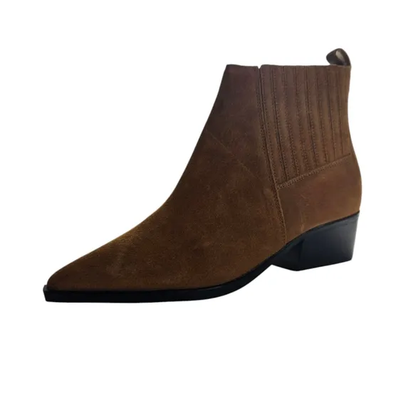 Marc FIisher Yolli Brown Ankle Boots Booties