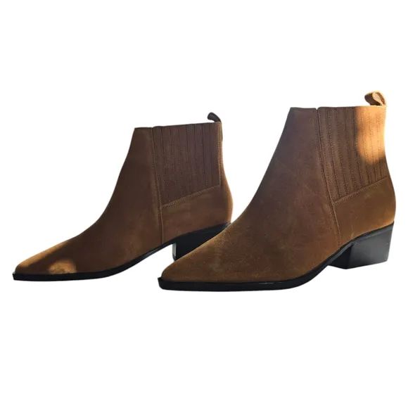 Marc FIisher Yolli Brown Ankle Boots Booties