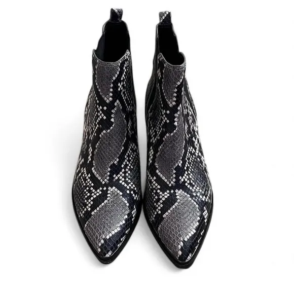 Marc Fisher Snakeskin Patterned Ankle Boots