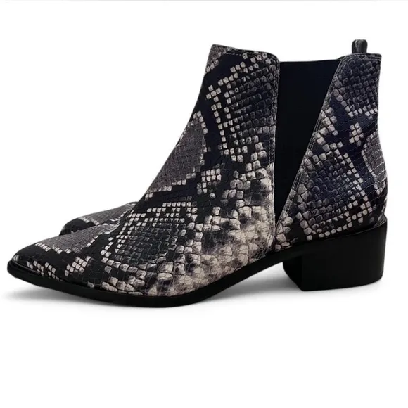 Marc Fisher Snakeskin Patterned Ankle Boots