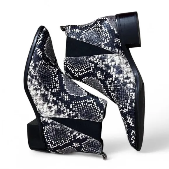 Marc Fisher Snakeskin Patterned Ankle Boots