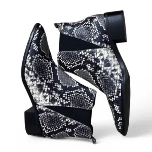 Marc Fisher Snakeskin Patterned Ankle Boots