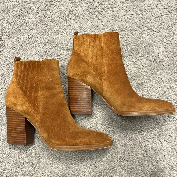 Marc Fisher Tan Suede Ankle Boots