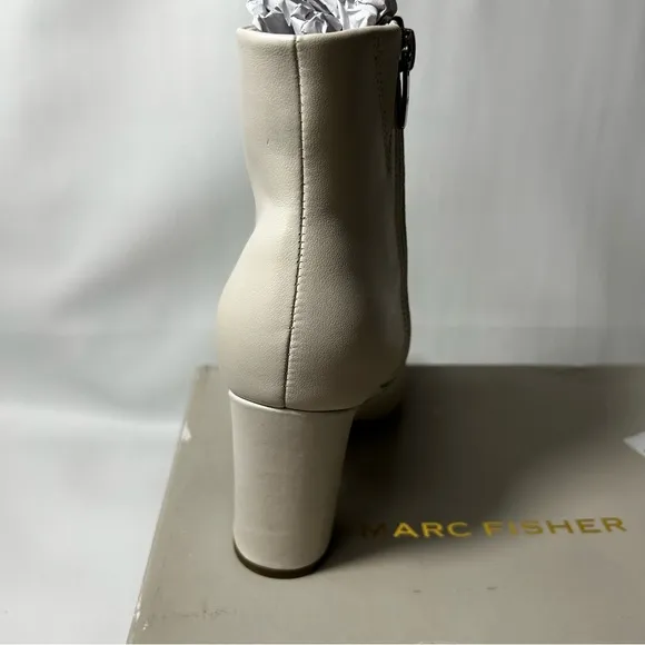 Marc Fisher - Women's Glorena Heeled Ivory Booties - Size 6.5M