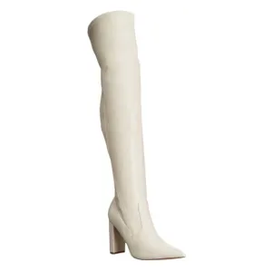 Marc Fisher Women's Lezli Over the Knee Boots Ivory Size 9 1/2