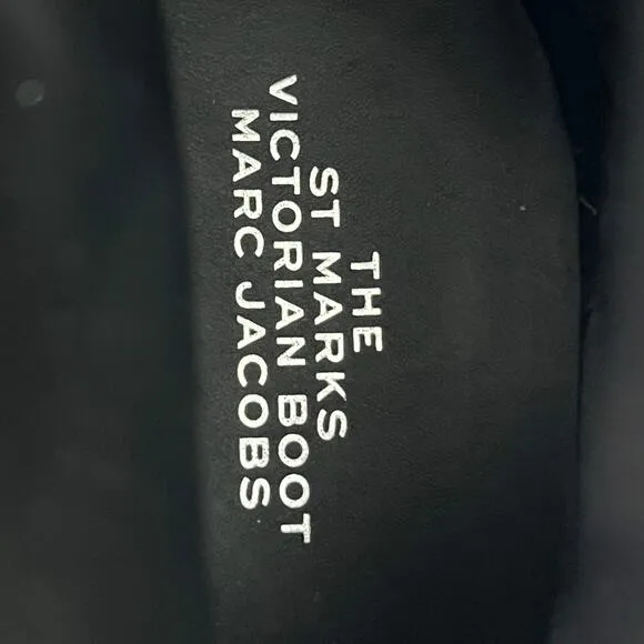 Marc Jacobs St MarksVictorian Black Leather Buckle Boots Size 39.5