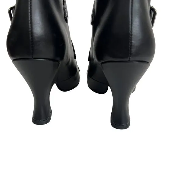 Marc Jacobs St MarksVictorian Black Leather Buckle Boots Size 39.5