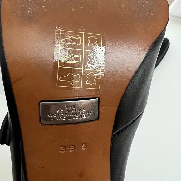 Marc Jacobs St MarksVictorian Black Leather Buckle Boots Size 39.5