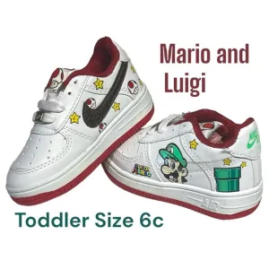 Mario and Luigi Custom Toddler Shoes