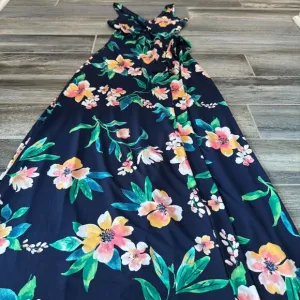 Market &amp; Spruce Helena Faux Wrap Blue Maxi Dress Floral Print Hollywood Glam XS