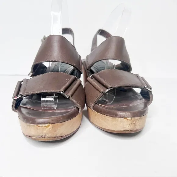 Marni Brown Leather Platform Sandals Size 9 Women’s