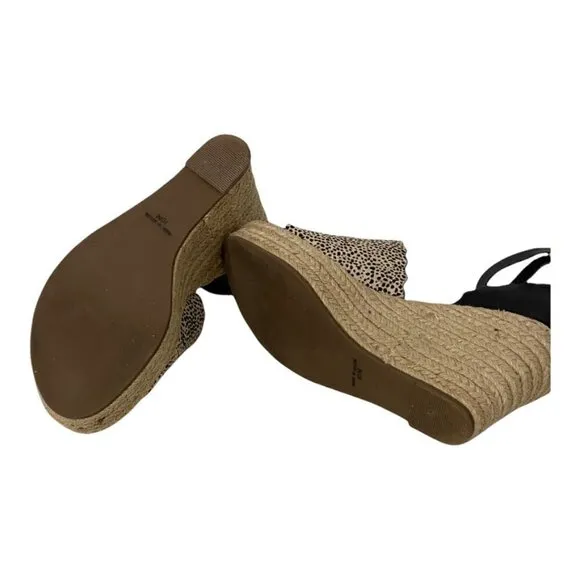 Matisse Verona Cheetah Espadrille Wedges Heel Sandals,  Size 10