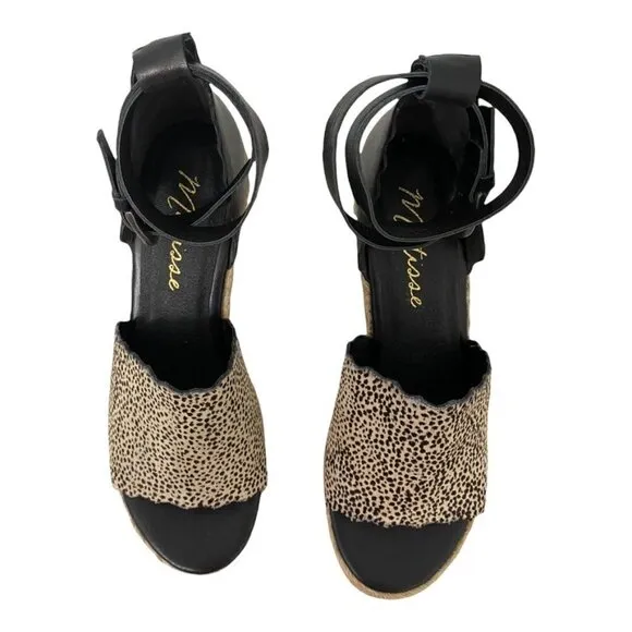 Matisse Verona Cheetah Espadrille Wedges Heel Sandals,  Size 10