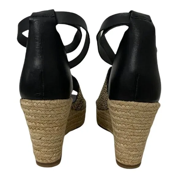 Matisse Verona Cheetah Espadrille Wedges Heel Sandals,  Size 10