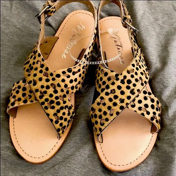 Matisse Whistler leopard fur Criss Cross Sandals