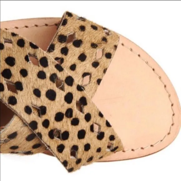 Matisse Whistler leopard fur Criss Cross Sandals