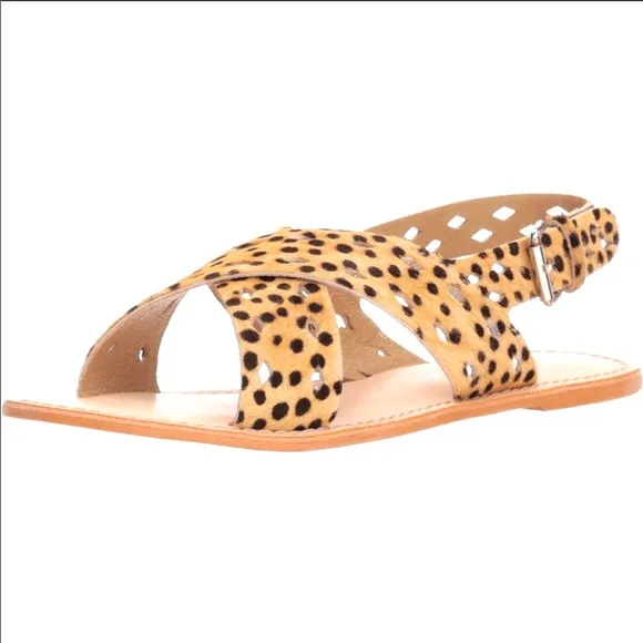 Matisse Whistler leopard fur Criss Cross Sandals