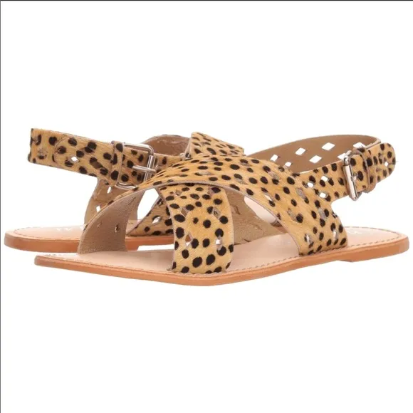 Matisse Whistler leopard fur Criss Cross Sandals