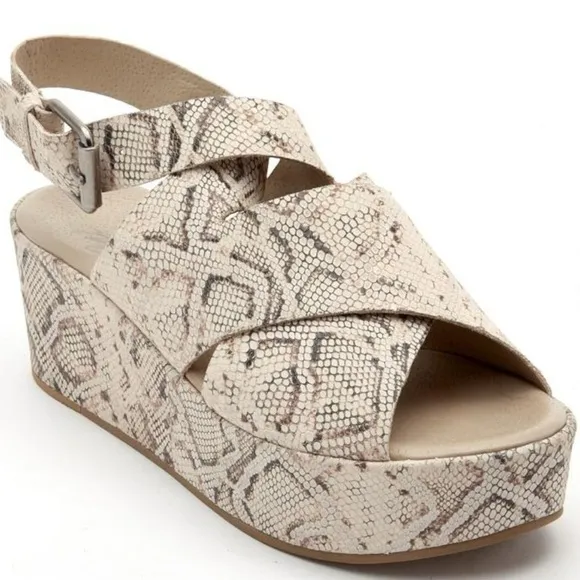 Matisse x Amuse Society Runaway Snakeskin Platform Ledge Sandals Sz 8