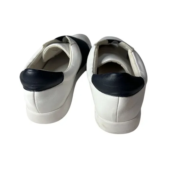 Maud Frizon Women’s Sneakers Shoes White Leather Navy Strap Size EU39/ US 9
