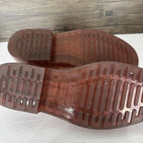 Melissa Shoes Women Size US 9 Pink Crackle Jelly Mary Jane Preppy Vegan Retro