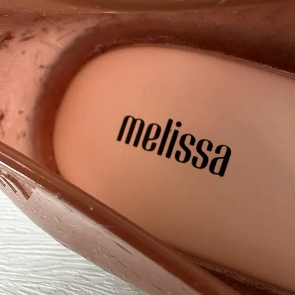 Melissa Shoes Women Size US 9 Pink Crackle Jelly Mary Jane Preppy Vegan Retro