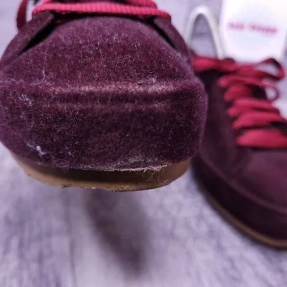 Melissa Flocked Velvet Platform Sneaker Burgundy Red Women's sz 8