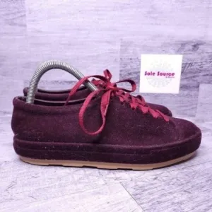 Melissa Flocked Velvet Platform Sneaker Burgundy Red Women's sz 8