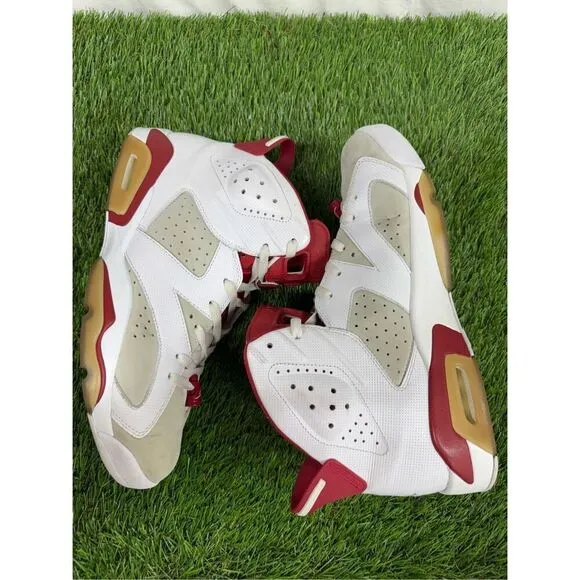MENS 12.5 Nike Air Jordan 6 Retro Alternate Hare 2017 384664-113 White Gym Red