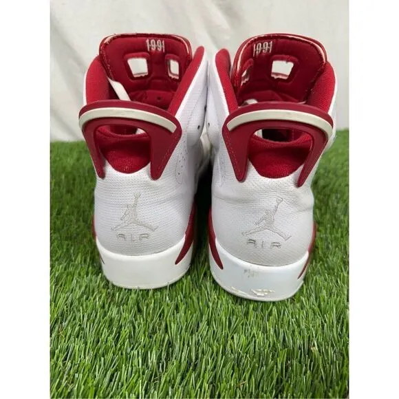 MENS 12.5 Nike Air Jordan 6 Retro Alternate Hare 2017 384664-113 White Gym Red