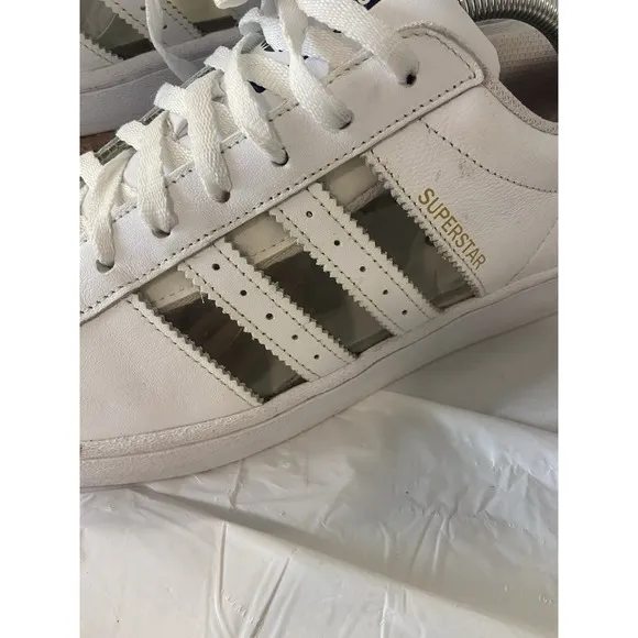 Men's Adidas Superstar &quot;Transparent&quot; Cloud White Classic-Very Clean-Size 10.5